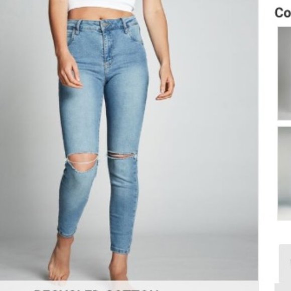 Cotton On Denim - Cotton On Mid-rise  Skinny Jeans in light blue